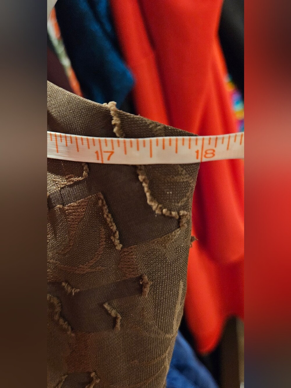 One-Shoulder Brown Floral Jacquard Evening Dress (See Description) - Picture 10 of 11